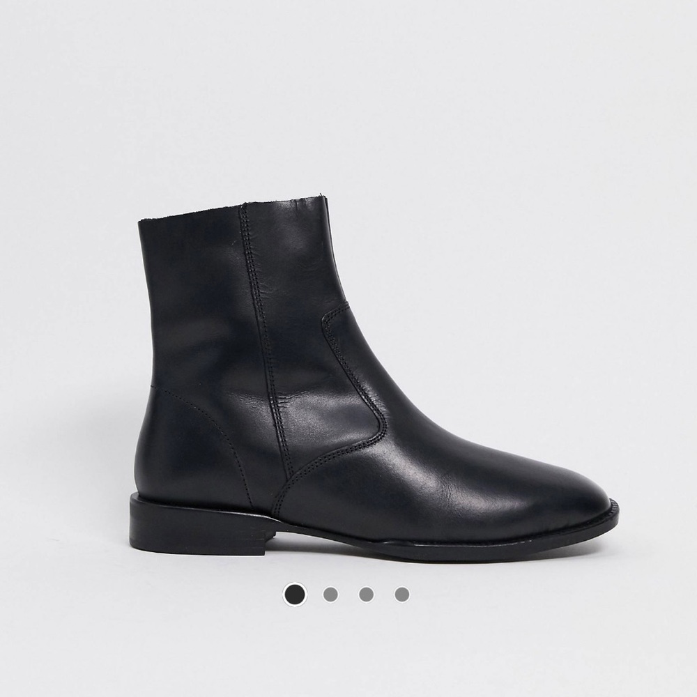 ASOS DESIGN Amara Leather Black Boot